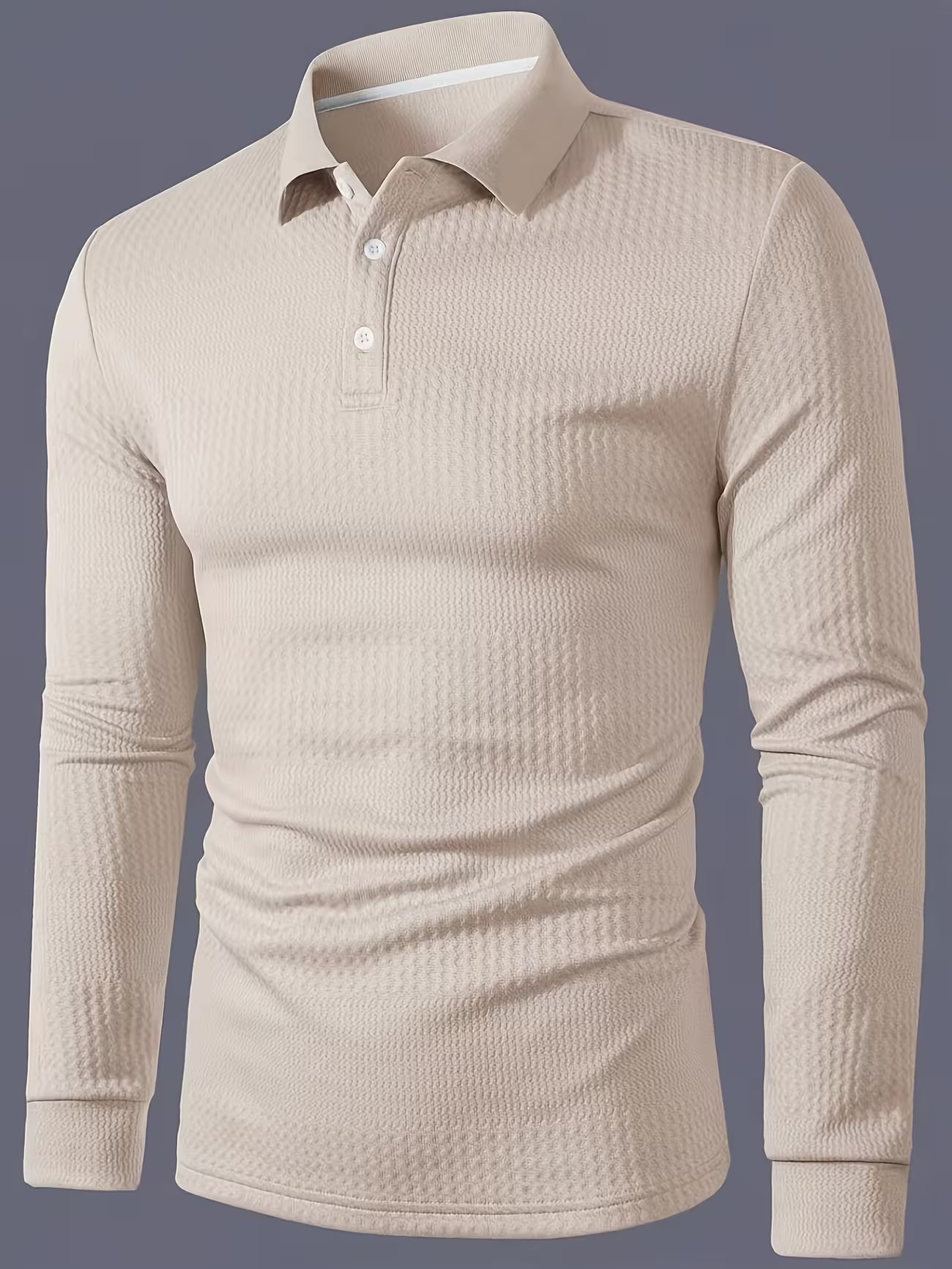 Men's Jacquard Ribbed Long Sleeve Shirt