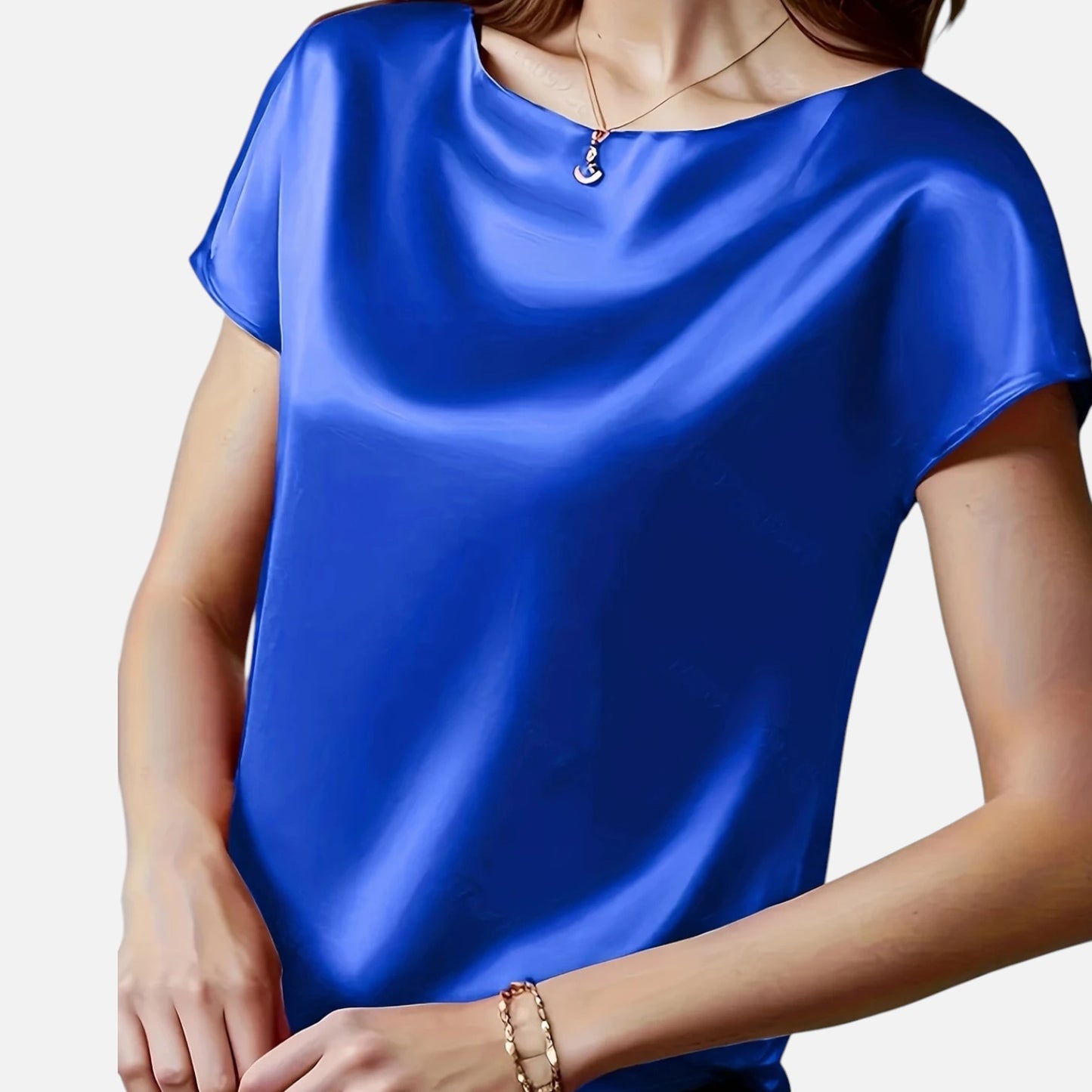 Dorevelle | Women’s Satin Blouse – Short Sleeve Classic