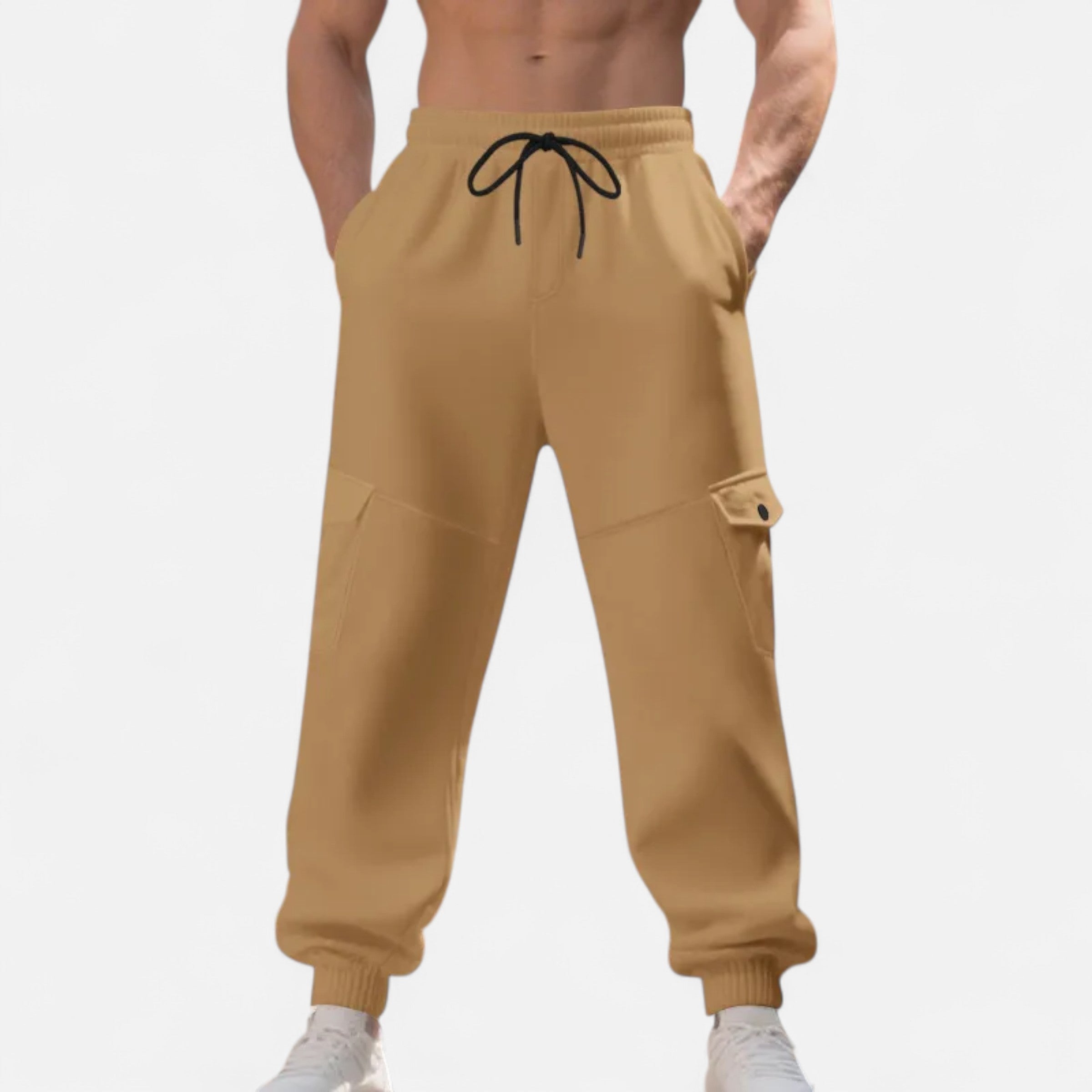 Men’s Relaxed Fit Ankle-Banded Cargo Pants with Utility Pockets