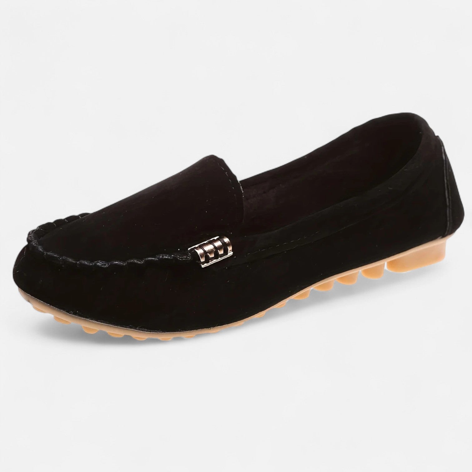 Women’s Slip-On Loafers with Round Toe and Cushioned Comfort