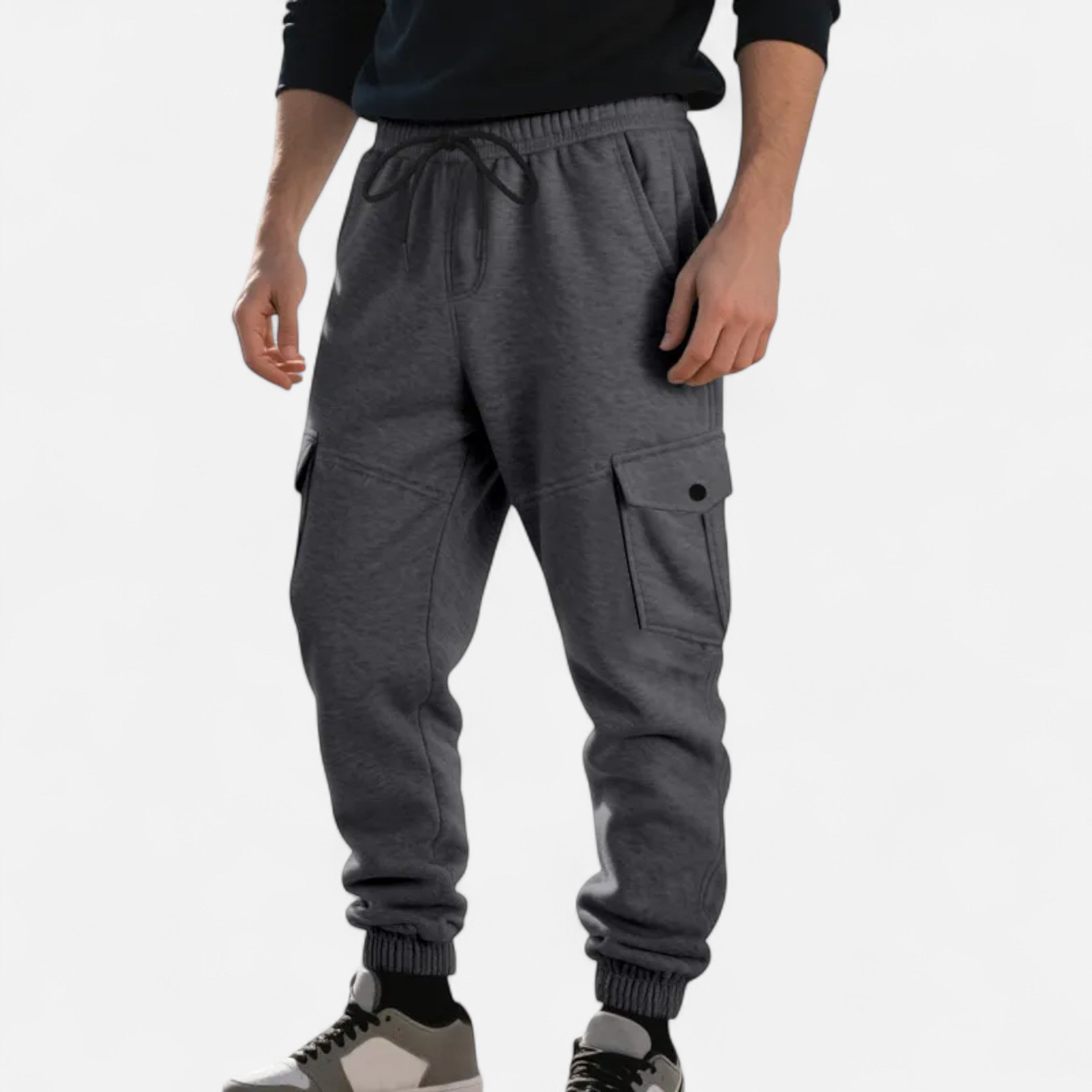 Men’s Relaxed Fit Ankle-Banded Cargo Pants with Utility Pockets