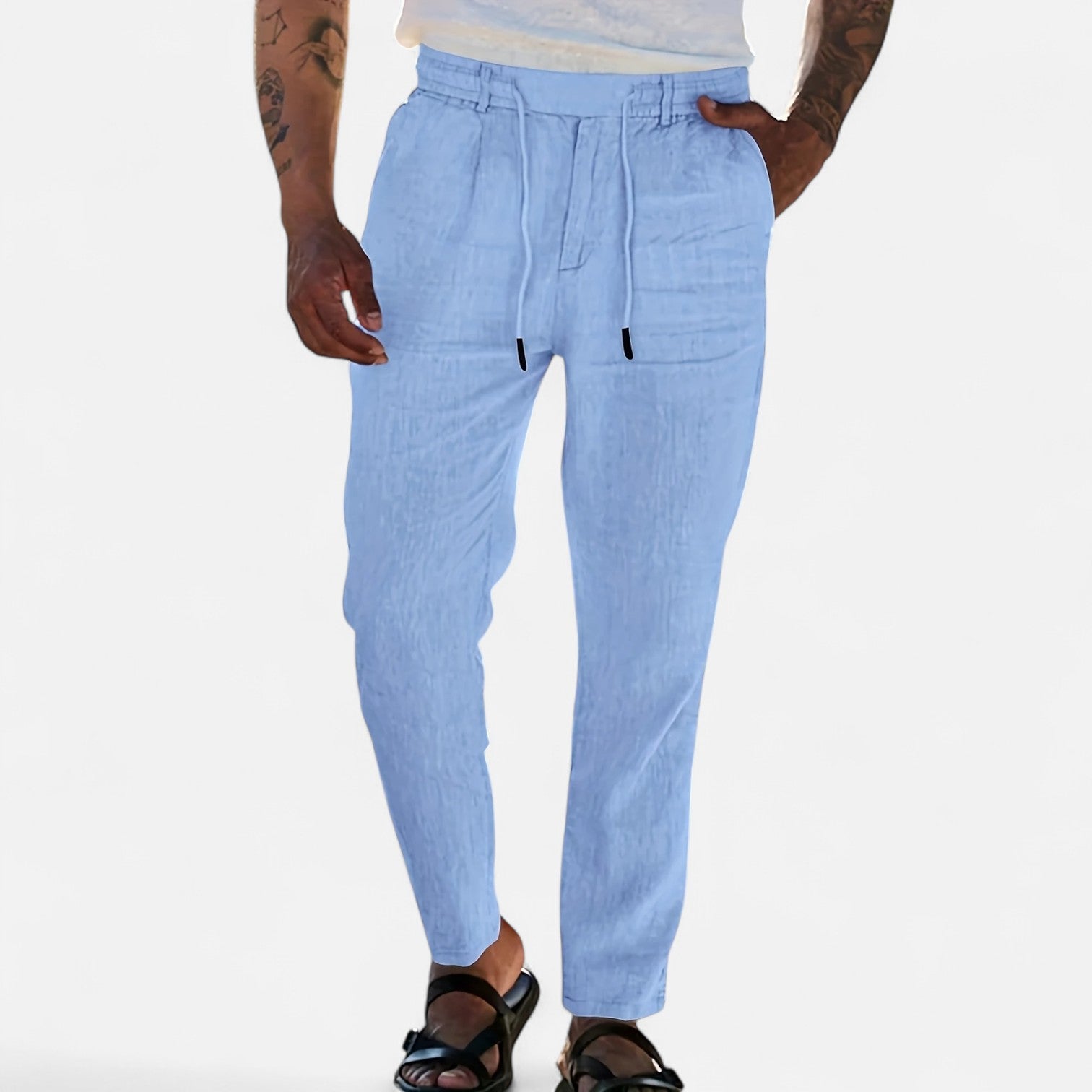 Men’s Lightweight Linen Trousers with Relaxed Heritage Fit