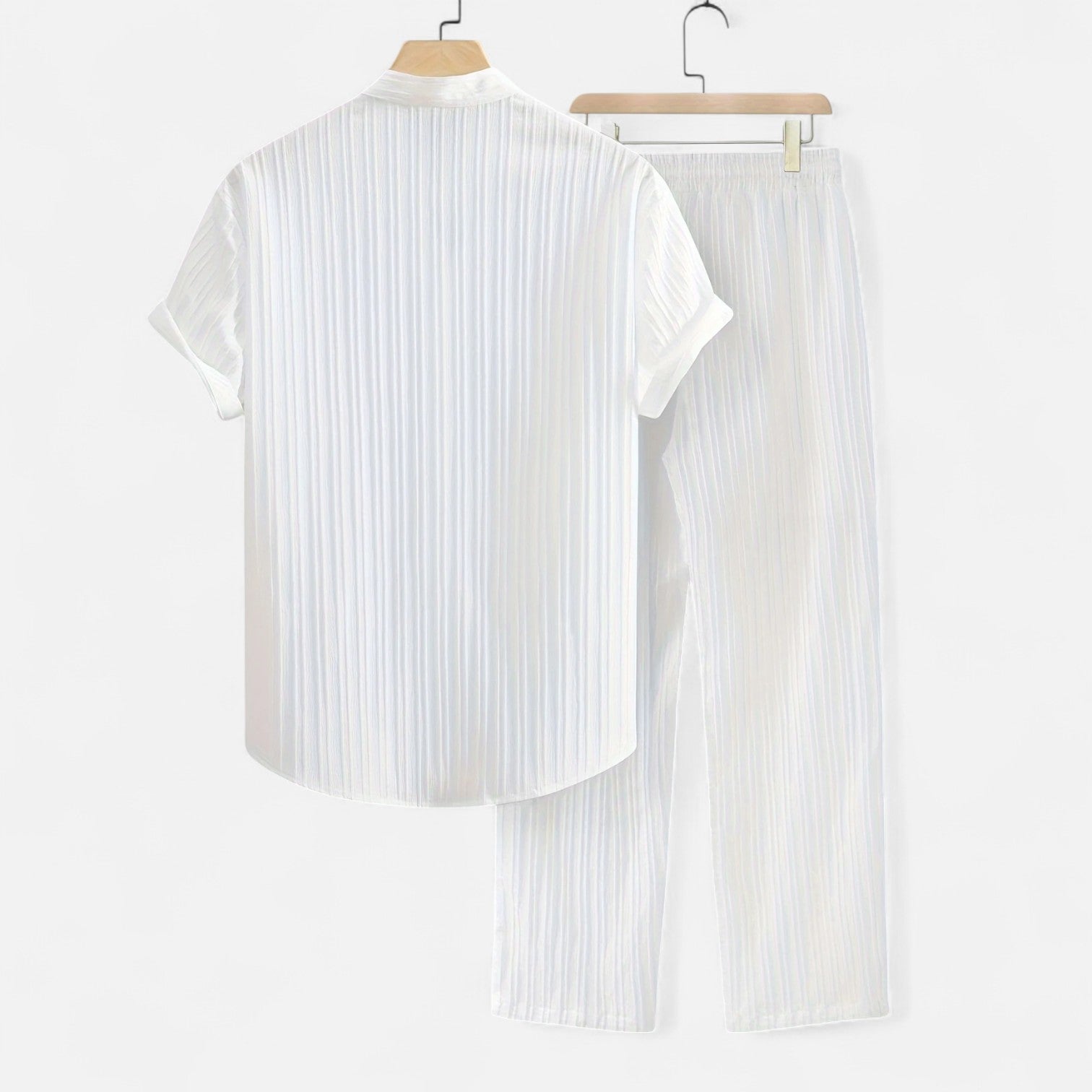 Men’s Lightweight Striped Summer Shirt and Trouser Set