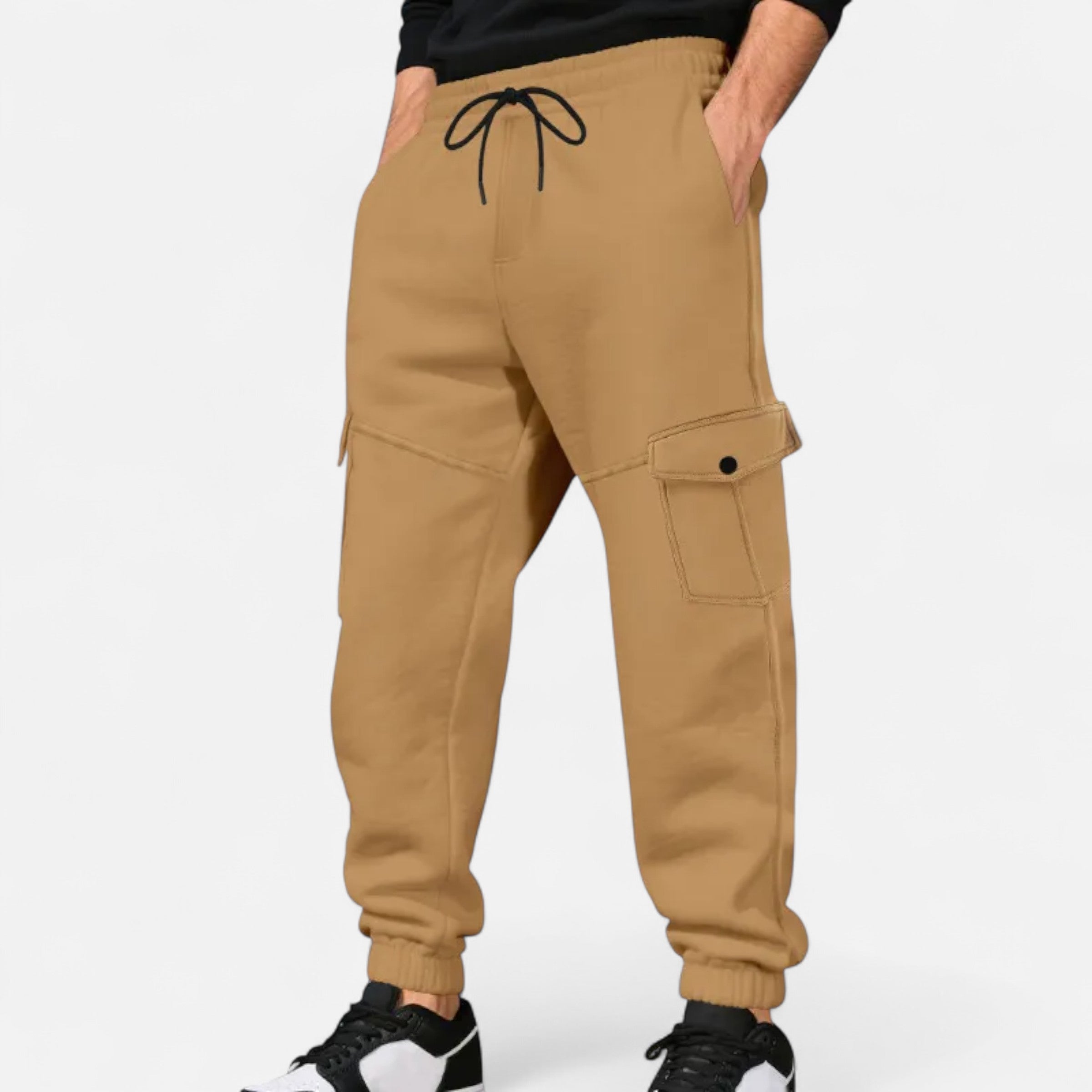 Men’s Relaxed Fit Ankle-Banded Cargo Pants with Utility Pockets