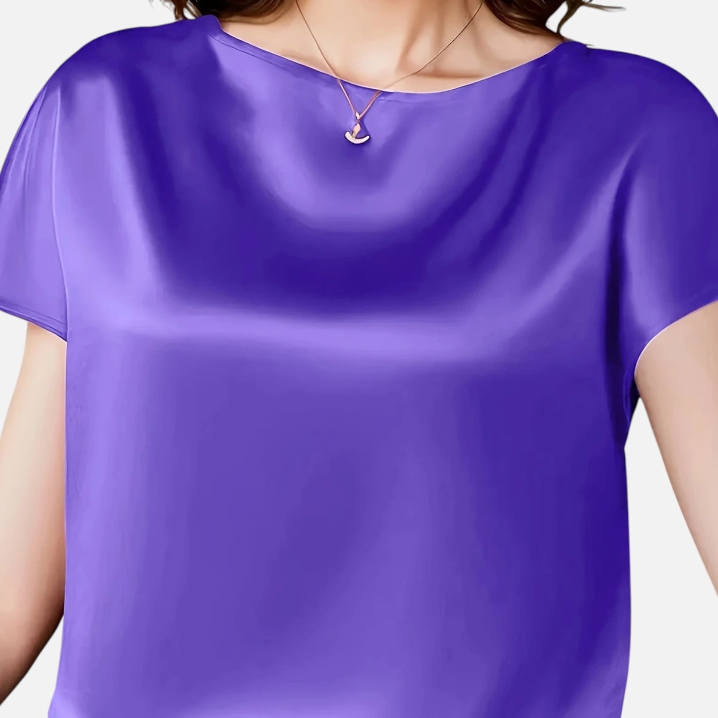 Dorevelle | Women’s Satin Blouse – Short Sleeve Classic