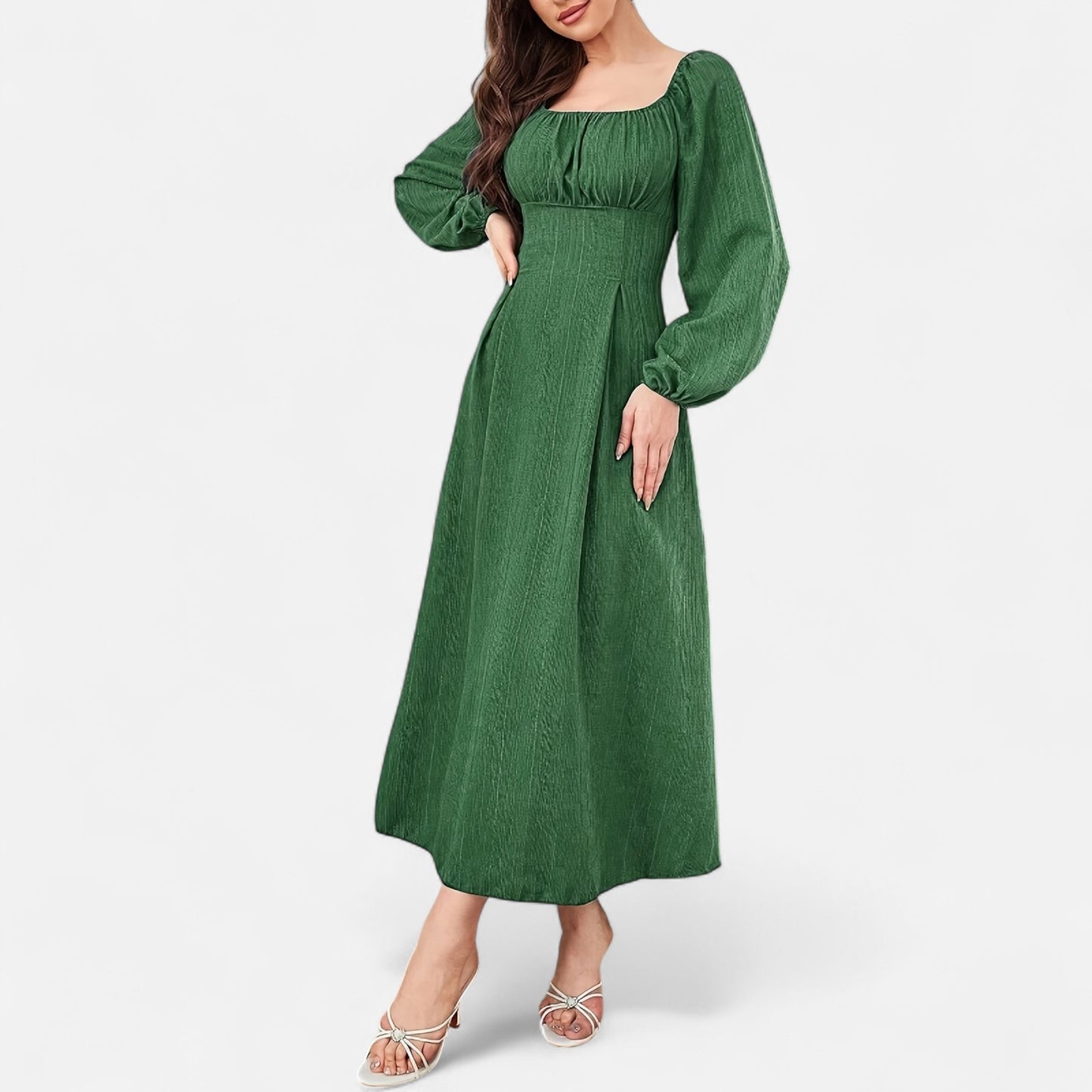 Dorevelle | Women’s Square Neck Dress – Heritage Waist Detail