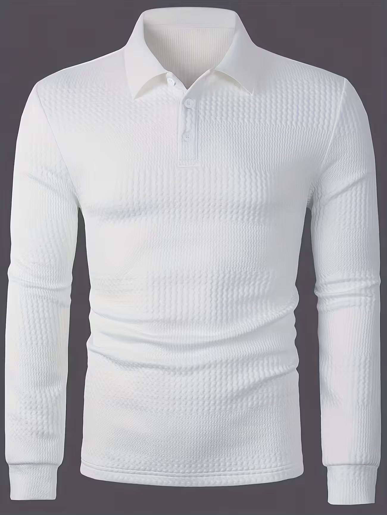 Men's Jacquard Ribbed Long Sleeve Shirt