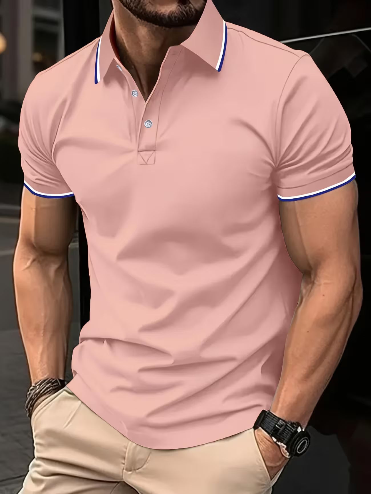 Men's Classic Button Collar Casual Shirt