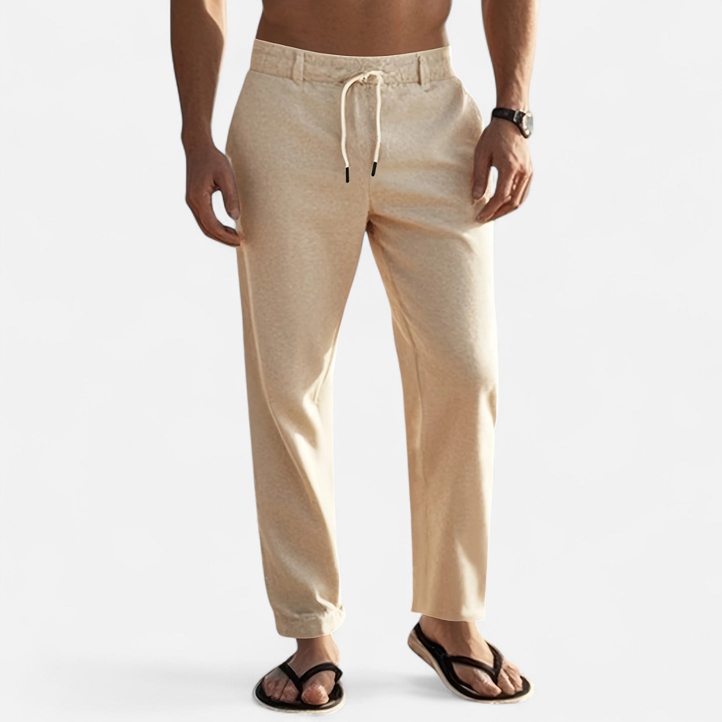 Dorevelle | Men’s Linen Trousers – Riviera Drawstring Ease