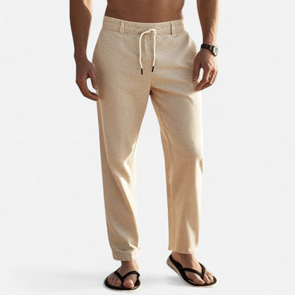 Dorevelle | Men’s Linen Trousers – Riviera Drawstring Ease