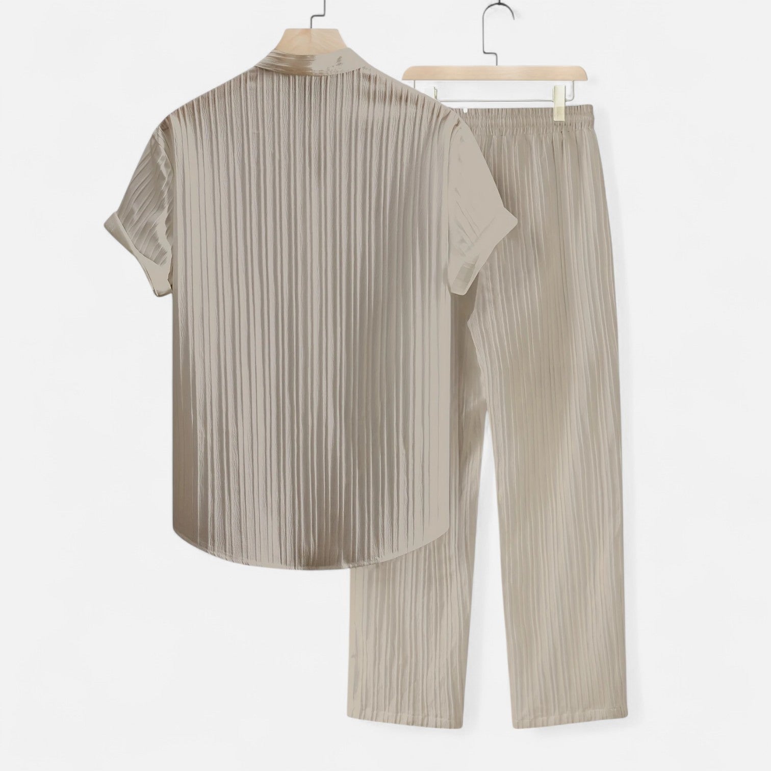 Men’s Lightweight Striped Summer Shirt and Trouser Set
