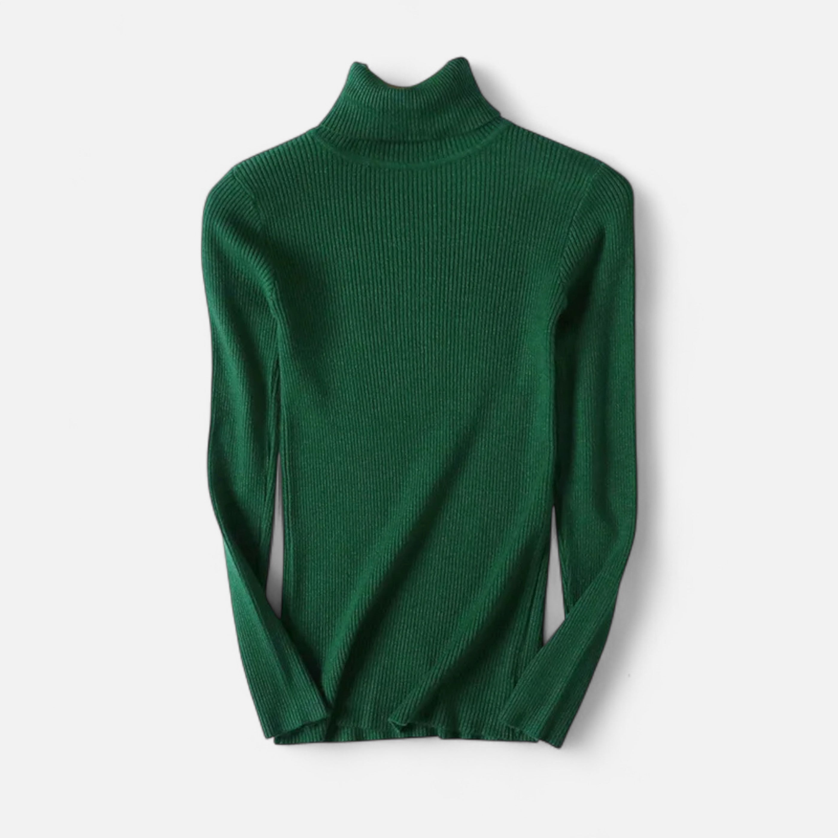 Women’s Ribbed Foldover Turtleneck Sweater for Winter Elegance