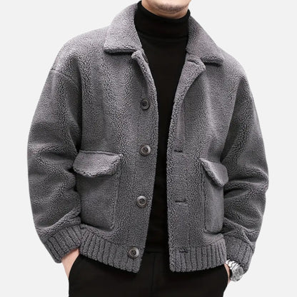 Dorevelle | Men’s Faux Fur Jacket – Lapel Autumn Winter Elegance
