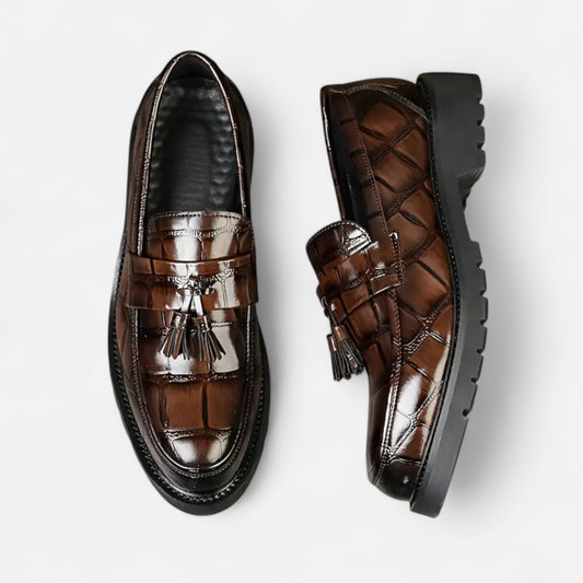 Dorevelle | Men’s Loafers – Vintage Fringe Elegance