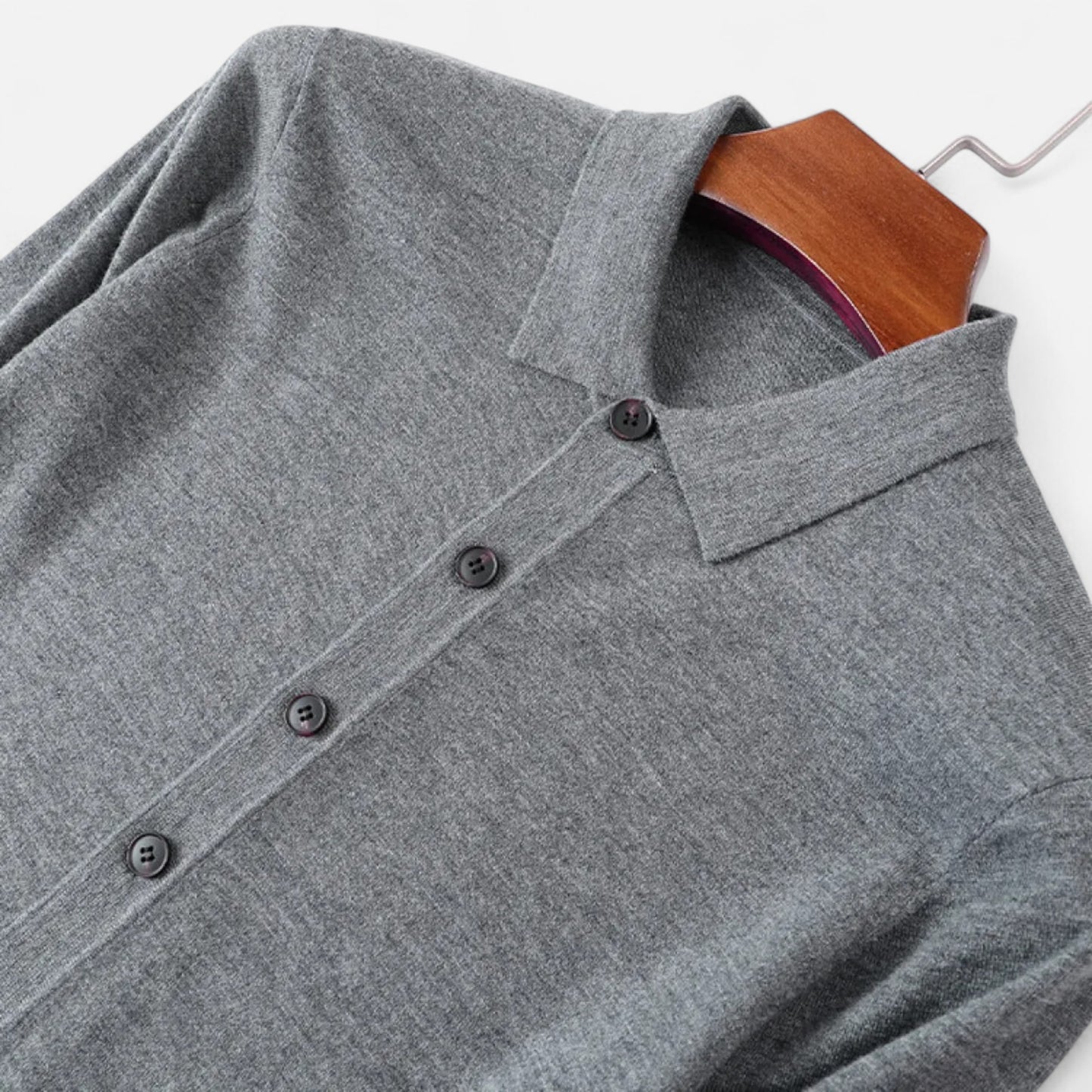 Dorevelle | Men’s Wool Sweater – Fine Yarn Button-Up Classic