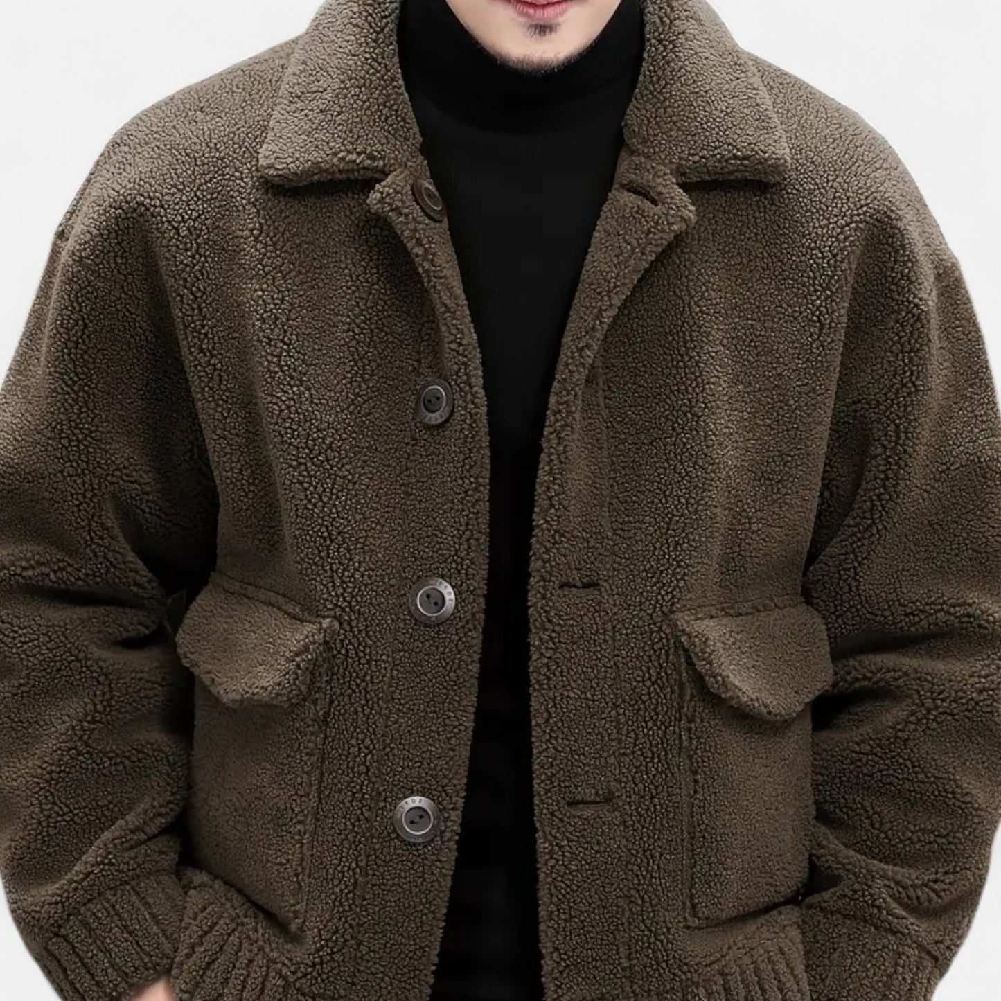 Dorevelle | Men’s Faux Fur Jacket – Lapel Autumn Winter Elegance