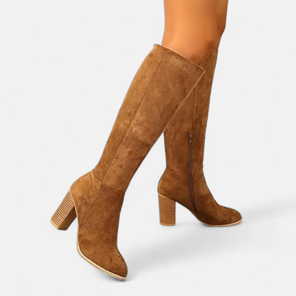 Dorevelle | Women’s Long Boots – Equestrian Light Brown Elegance