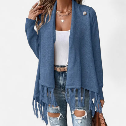 Dorevelle | Women’s Fringe Tassel Draped Neckline Shawl