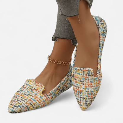 Dorevelle | Women’s Plaid Flats – Pointed Toe Autumn Elegance