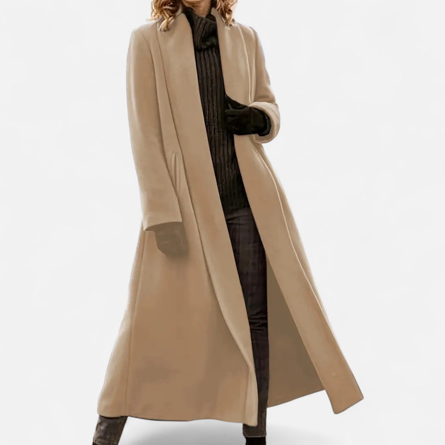 Dorevelle | Women’s Plus Size Overcoat - Lapel Collar Elegance