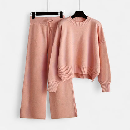 Dorevelle | Women’s Knit Set – Sweater & Wide-Leg Elegance