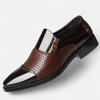Dorevelle | Men’s Glossy Dress Shoes – Pointed Toe British Elegance