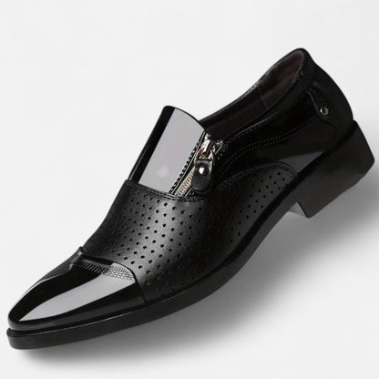 Dorevelle | Men’s Glossy Dress Shoes – Pointed Toe British Elegance