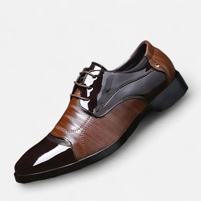 Dorevelle | Men’s Glossy Dress Shoes – Pointed Toe British Elegance