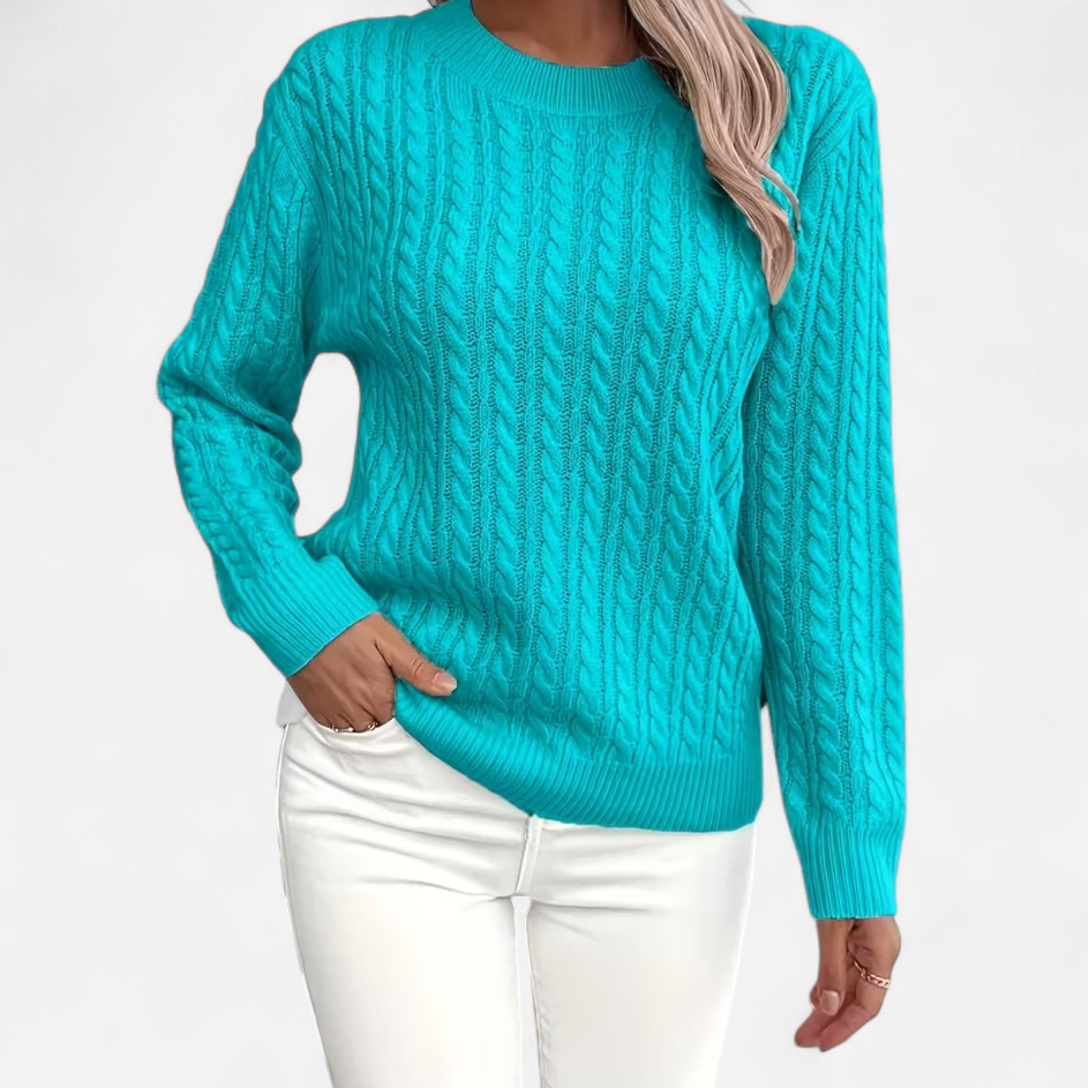 Women’s Casual Loose Fit Round Neck Soft Knit Sweater