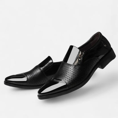 Dorevelle | Men’s Glossy Dress Shoes – Pointed Toe British Elegance