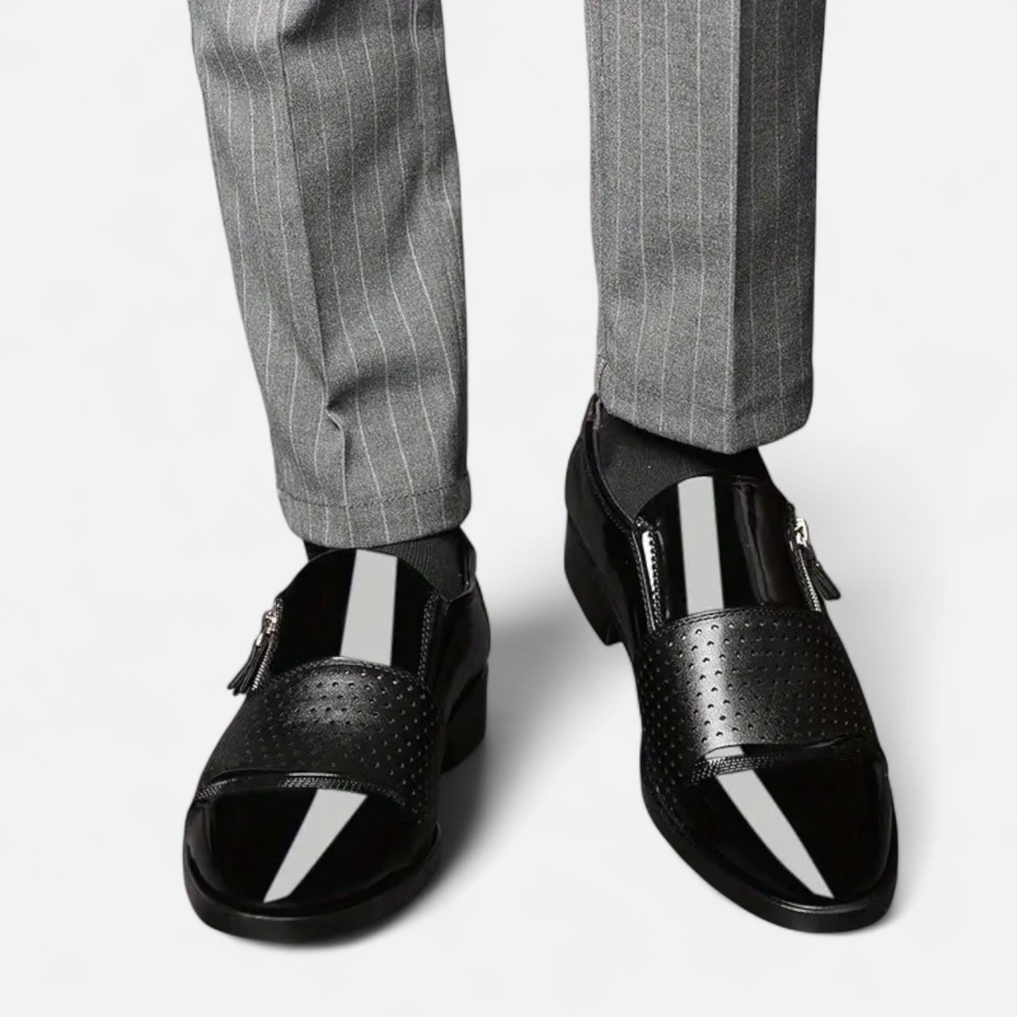 Dorevelle | Men’s Glossy Dress Shoes – Pointed Toe British Elegance