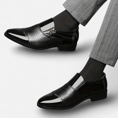Dorevelle | Men’s Glossy Dress Shoes – Pointed Toe British Elegance