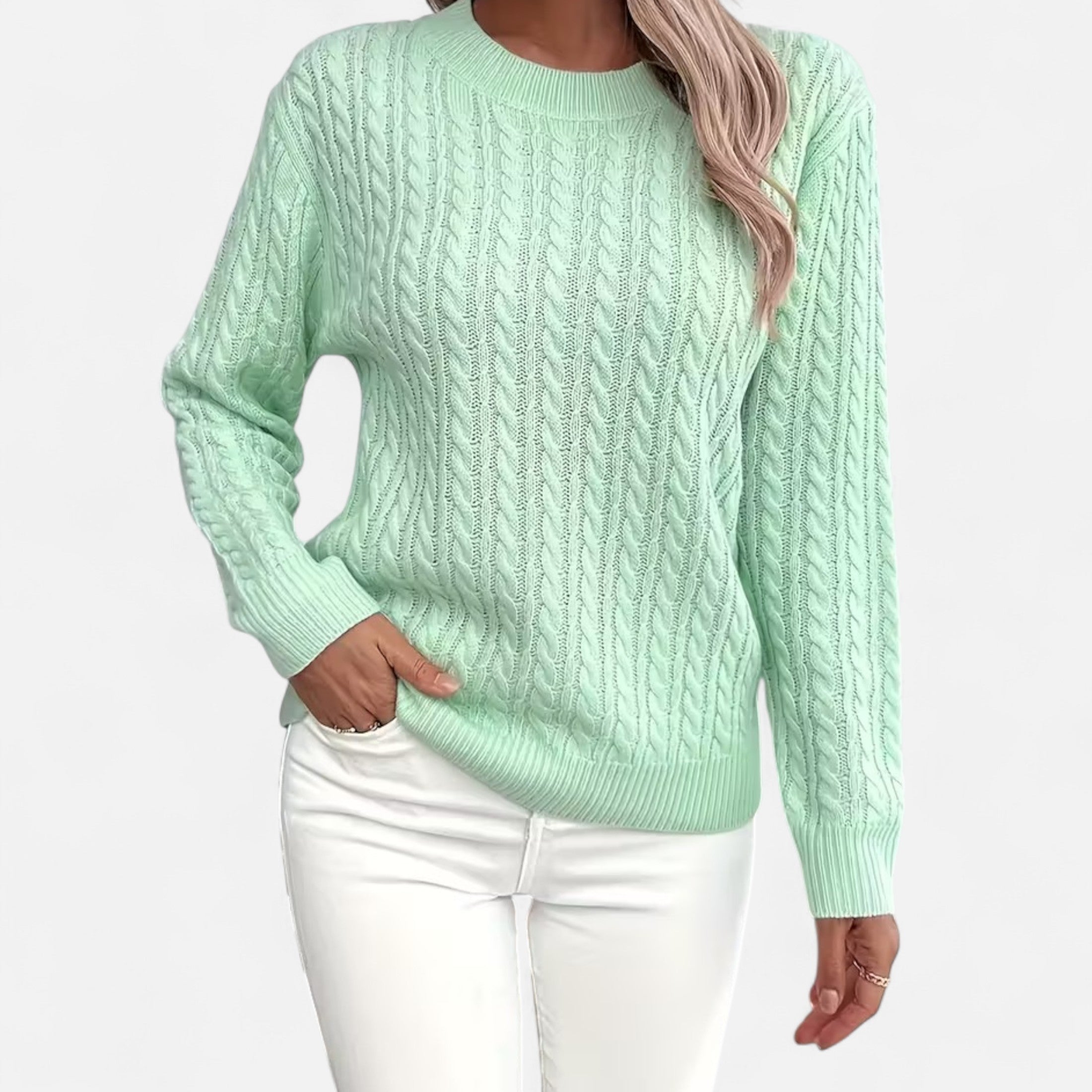 Women’s Casual Loose Fit Round Neck Soft Knit Sweater