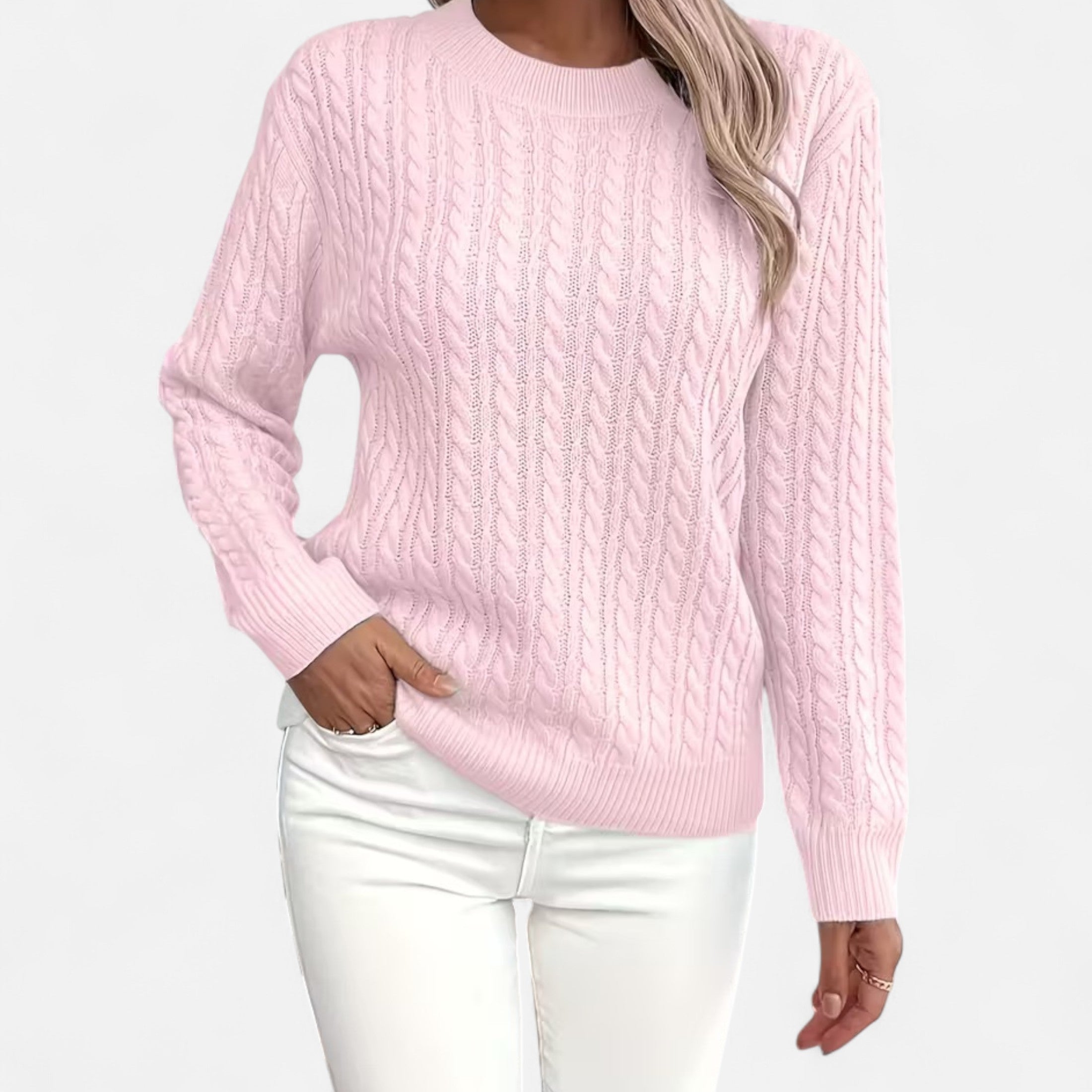 Women’s Casual Loose Fit Round Neck Soft Knit Sweater
