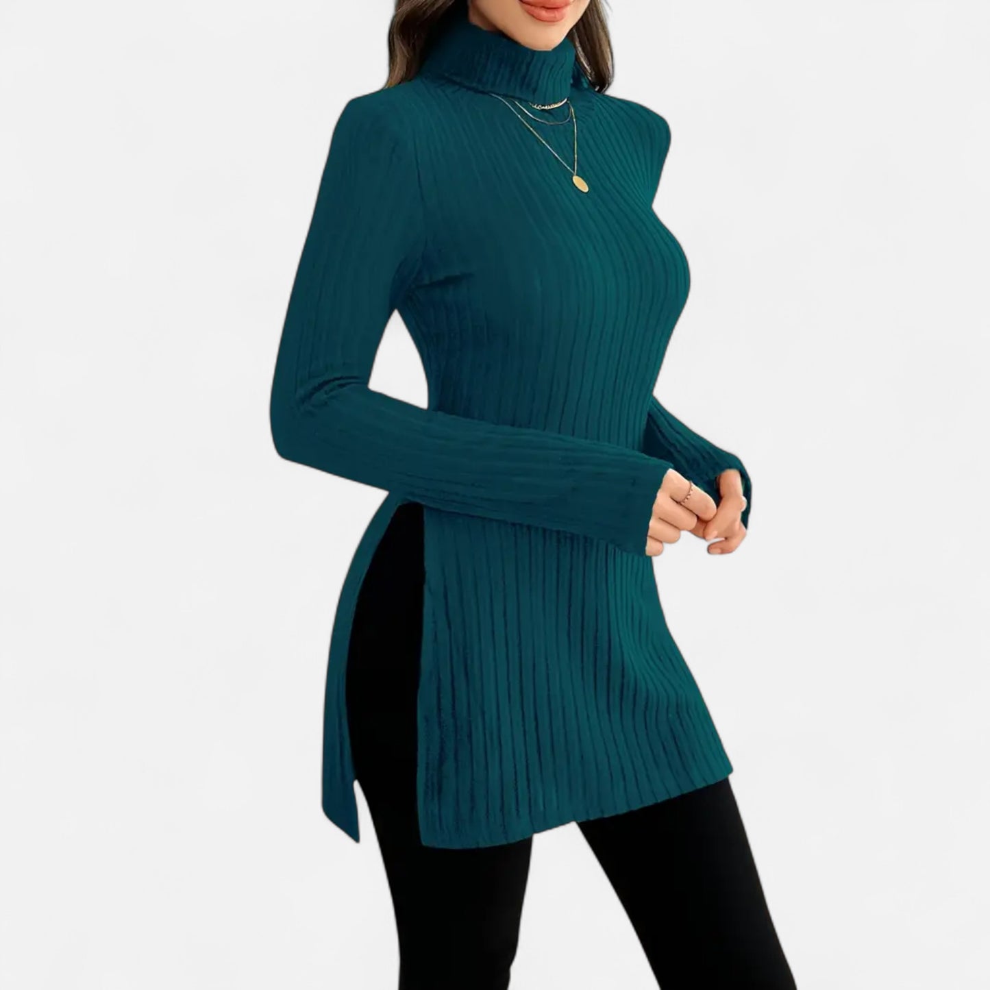 Dorevelle | Women’s Ribbed Sweater – Elegant High Neck Style