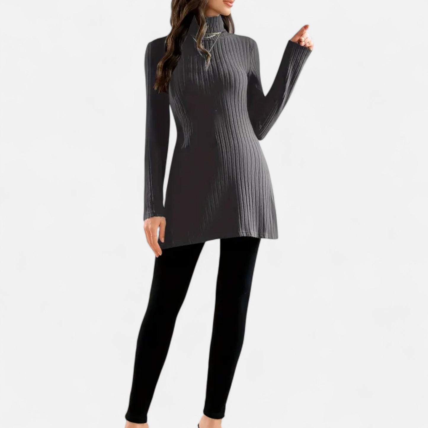Dorevelle | Women’s Ribbed Sweater – Elegant High Neck Style