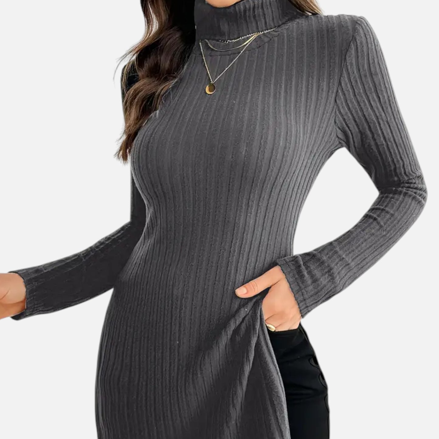 Dorevelle | Women’s Ribbed Sweater – Elegant High Neck Style
