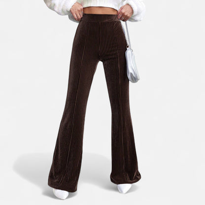 Dorevelle | Women’s Corduroy Trousers – High-Waist Flared Elegance