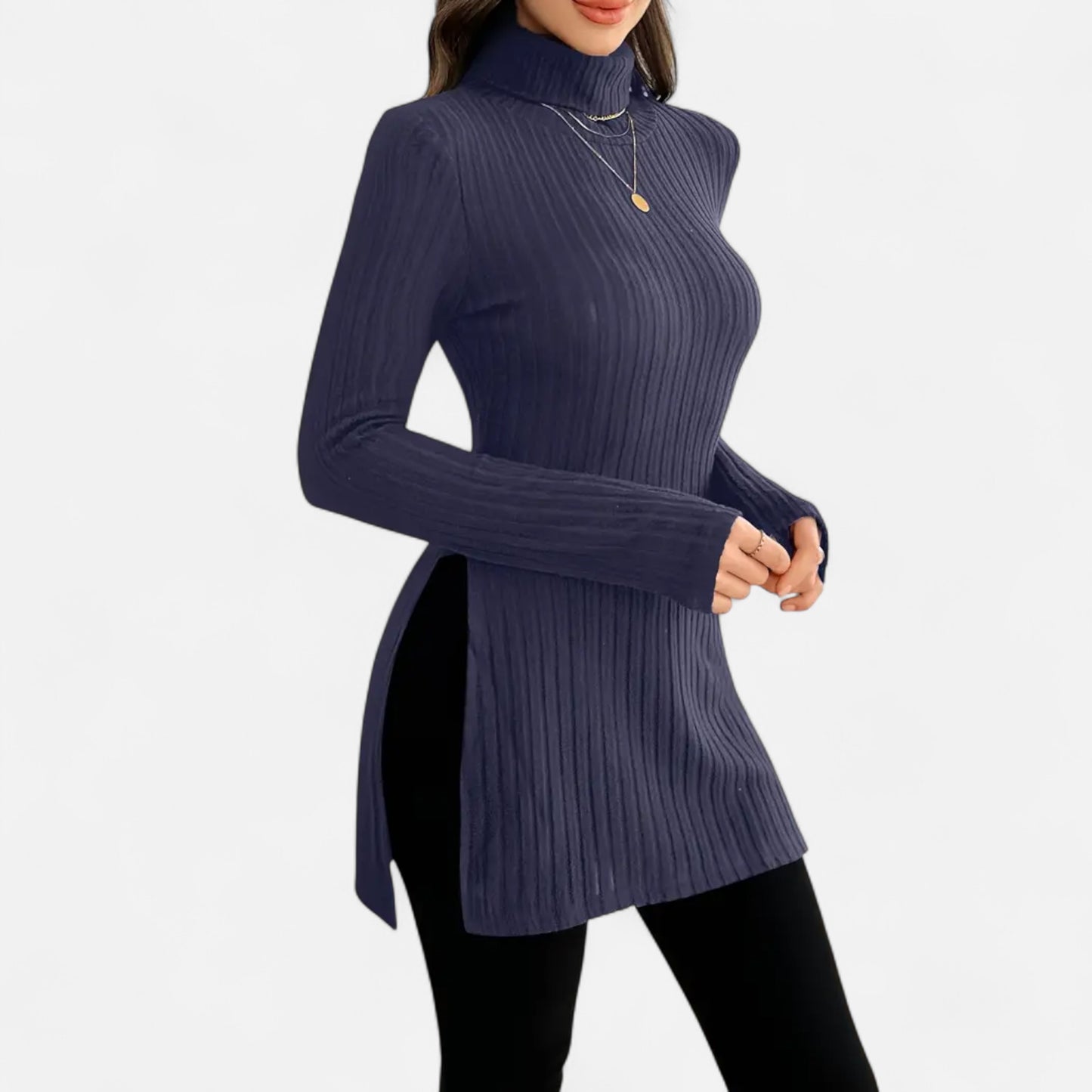 Dorevelle | Women’s Ribbed Sweater – Elegant High Neck Style
