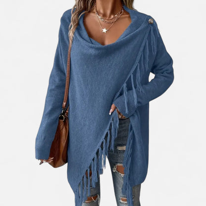 Dorevelle | Women’s Fringe Tassel Draped Neckline Shawl