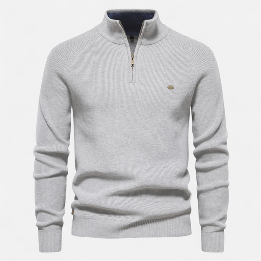 Dorevelle | Men’s Cotton Zip Sweater – Refined Knitwear for the Season