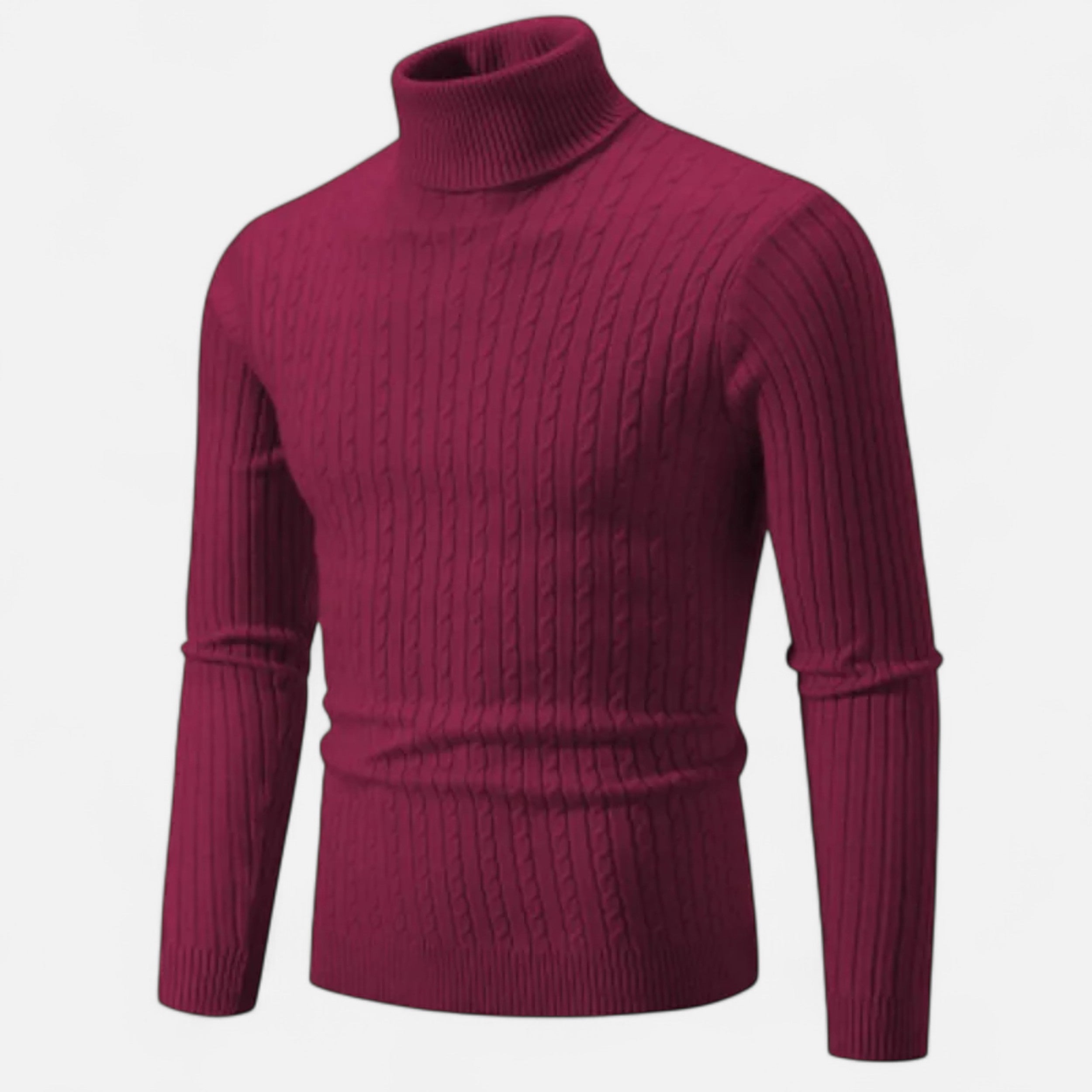 Men’s Wool Turtleneck Sweater High Neck Winter Knitwear